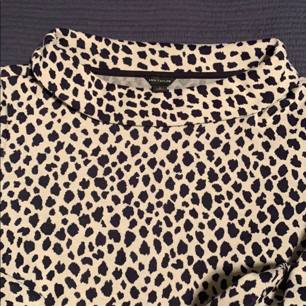 ANN TAYLOR animal print cowl neck top